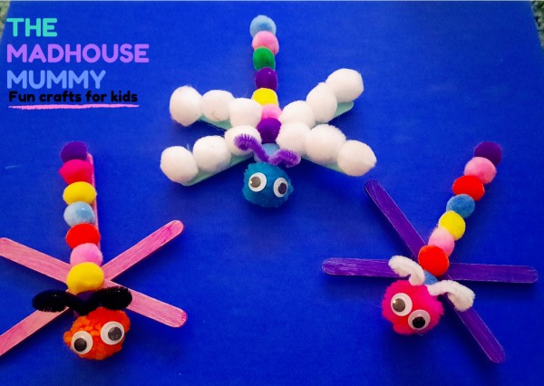Popsicle stick dragonflies - This Crafty Family - Crafts for kids