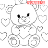 Teddy bear colour by numbers