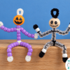 Beaded halloween pipe cleaner dolls